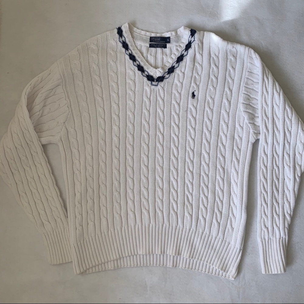 SOLD— Polo Sweater with Argyle Collar